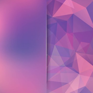 Soyut geometrik tarzı pembe arka plan. Cam ile arka plan bulanıklık. Vektör çizim. Pembe, mor renkler