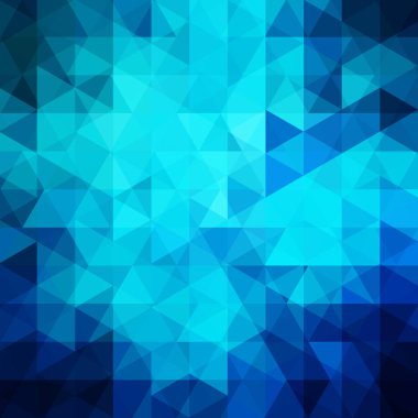 Geometrik desen, üçgen mavi tonları arka planda vektör. İllüstrasyon model