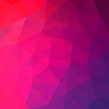 Soyut mozaik arka plan. Üçgen geometrik arka plan. Tasarım öğeleri. Vektör çizim. Pembe, mor renkler