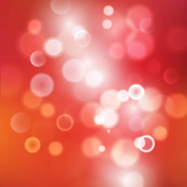 Fondo Bokeh, ilustración vectorial. Rojo, naranja, blanco colores — Vector de stock