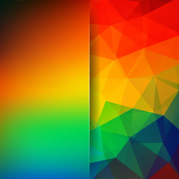 抽象的な背景の赤、黄色、オレンジ、緑、青の三角形から成る。ビジネス プレゼンテーションや web テンプレート バナー チラシの幾何学的なデザイン。ベクトル図. — ストックベクタ