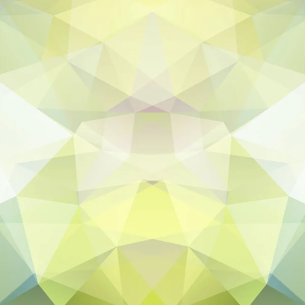 Fondo hecho de triángulos amarillos, blancos y verdes. Composición cuadrada con formas geométricas. Eps 10 — Vector de stock