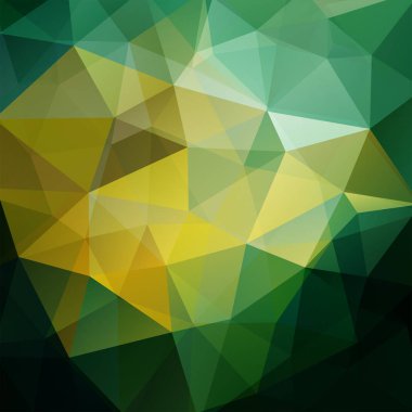 Poligonal vektör arka plan. Kullanılabilir kapak tasarımı, kitap tasarımı, Web sitesi arka plan. Vektör çizim. Yeşil, sarı renkler.