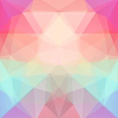 Pembe, kırmızı, yeşil, mor üçgenler oluşan arka plan. İş sunumları veya web şablonu afiş afiş için geometrik tasarım. Vektör çizim