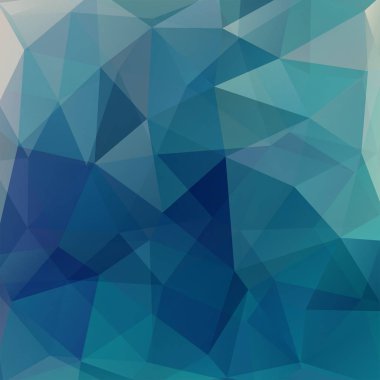 Soyut mozaik arka plan. Üçgen geometrik arka plan. Tasarım öğeleri. Vektör çizim. Mavi renk