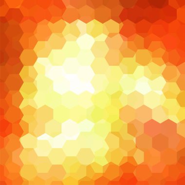 Arka plan sarı, turuncu altıgenler oluşan. İş sunumları veya web şablonu afiş afiş için geometrik tasarım. Vektör çizim