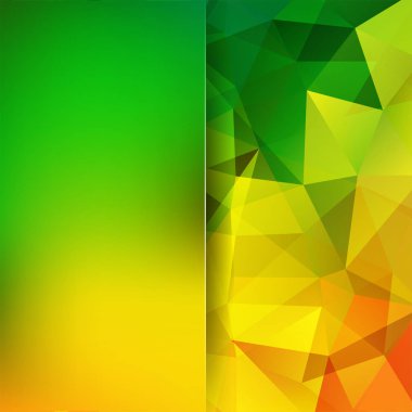 Geometrik şekiller arka plan. Cam ile arka plan bulanıklık. Renkli mozaik desen. Vektör Eps 10. Vektör çizim. Sarı, yeşil, turuncu renkler.