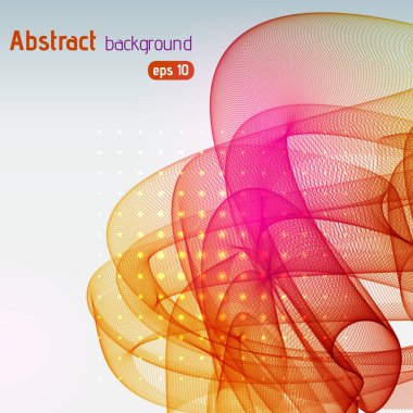 Pembe, turuncu, sarı dalgalı yumuşak arka plan. Vektör çizim