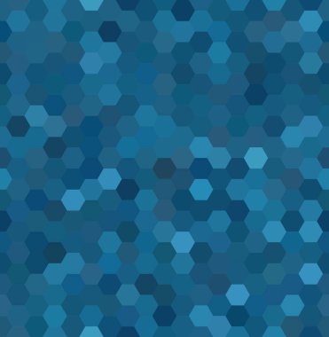 Mavi sorunsuz soyut mozaik arka plan. Altıgen yanarak bahislerin doğru geometrik arka plan. Tasarım öğeleri. Vektör çizim