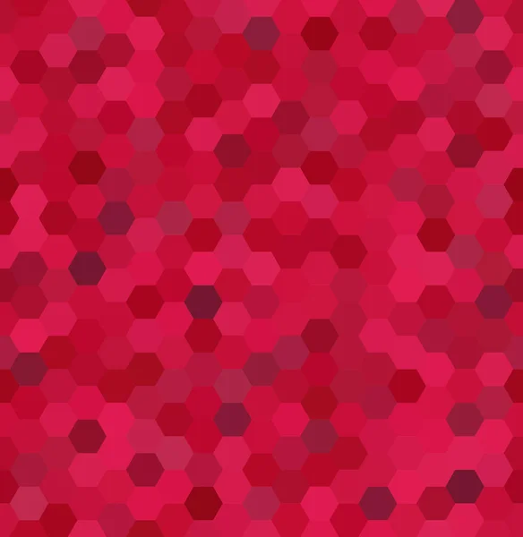 Fundo feito de vermelho, hexágonos rosa. Fundo sem emenda. Composição quadrada com formas geométricas — Vetor de Stock