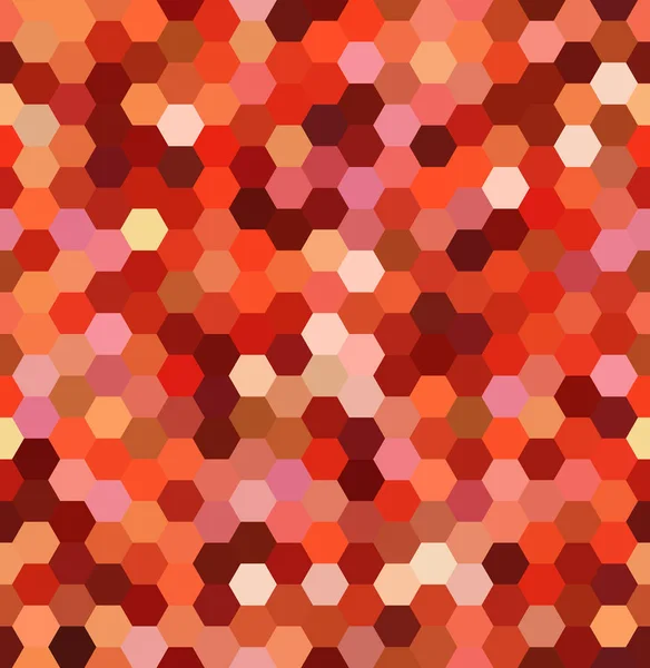 Abstracte naadloze achtergrond bestaande uit zeshoeken. Geometrisch ontwerp voor bedrijfspresentaties of web sjabloon banner folder. Vectorillustratie. Rood, wit, oranje kleuren. — Stockvector