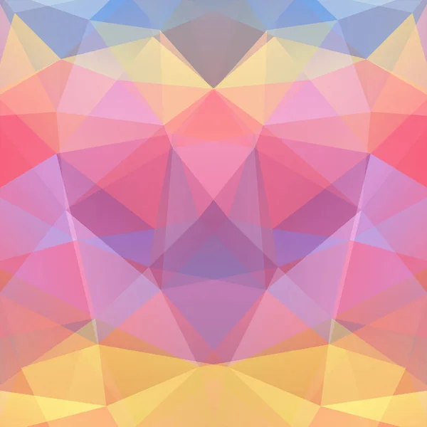 Latar belakang vektor poligonal abstrak. Ilustrasi vektor geometris berwarna. Templat desain kreatif. Pastel pink, kuning, oranye, biru, warna putih . - Stok Vektor