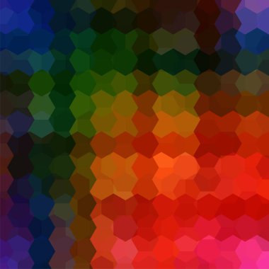 Soyut renkli altıgenler arka plan vektör. Renkli geometrik vektör çizim. Yaratıcı tasarım şablonu. Kırmızı, turuncu, mavi, yeşil renkleri.