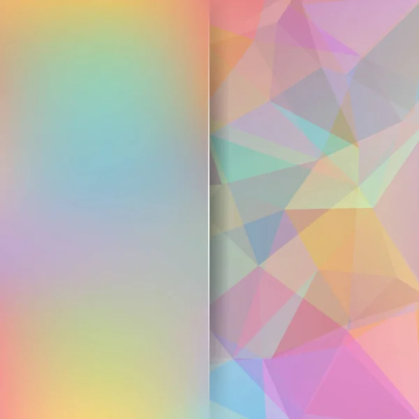 Astratto sfondo mosaico colorato. Sfocatura sfondo. Sfondo geometrico triangolare. Elementi di design. Illustrazione vettoriale. Colori rosa pastello, blu, giallo, verde . — Vettoriale Stock