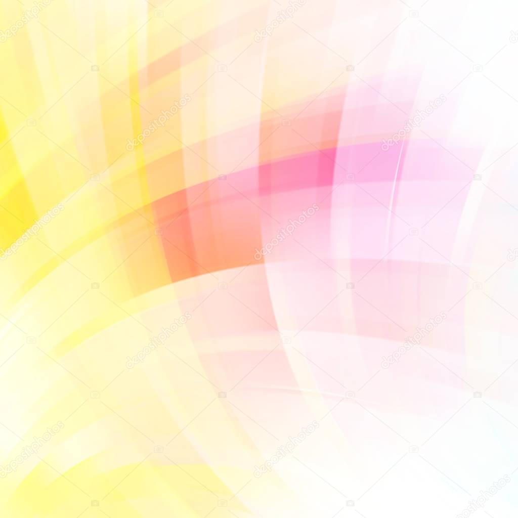 Abstract pastel background with smooth lines. Color waves, pattern, art, technology wallpaper, technology background. Vector illustration. Pink, white, yellow colors