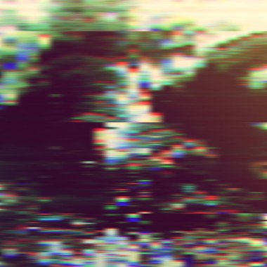 Karanlık aksaklık arka plan, vektör çizim. Siyah, beyaz, kırmızı, mavi renkler.