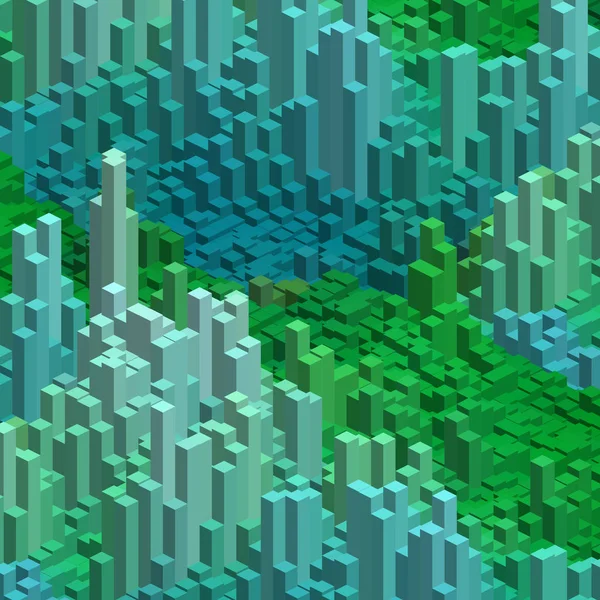 Abstrakt grön, blå kuber bakgrund för design. Vector Eps10 — Stock vektor
