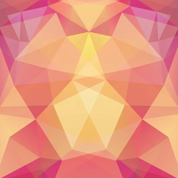 Abstrakt bakgrund bestående av gul, orange, rosa trianglar. Geometriska design för företagspresentationer eller web mall för banner flyer. Vektorillustration — Stock vektor