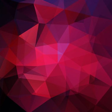 Kırmızı üçgenlerden oluşan soyut arkaplan. İş sunumları veya web şablonu afişi için geometrik tasarım. Vektör illüstrasyonu