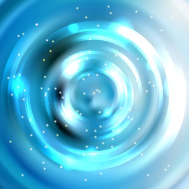 Mavi arka plan, Shining daire tünel. Zarif modern geometrik duvar kağıdı. Vektör çizim