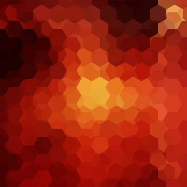 Hexagoane abstracte fundal vectorial. Ilustrație vectorială geometrică brună. Șablon de design creativ. Culori galbene, portocalii, roșii . — Vector de stoc