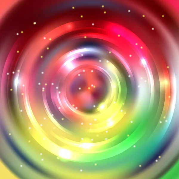 Fondo colorido abstracto, túnel círculo brillante. Elegante moderno fondo de pantalla geométrica. Ilustración vectorial. Rojo, amarillo, verde colores . — Vector de stock