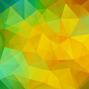 Yeşil geometrik şekiller arka plan. Sarı mozaik desen. Vektör Eps 10. Vektör çizim