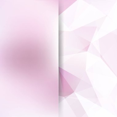 Geometrik desen, çokgen üçgenler pastel pembe tonları arka planda vektör. Cam ile arka plan bulanıklık. İllüstrasyon model