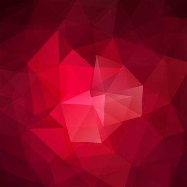 Kırmızı üçgenlerden oluşan soyut arkaplan. İş sunumları veya web şablonu afişi için geometrik tasarım. Vektör illüstrasyonu
