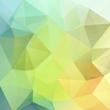 Geometrik desen, çokgen üçgenler sarı, yeşil, turuncu, mavi tonları arka planda vektör. İllüstrasyon model