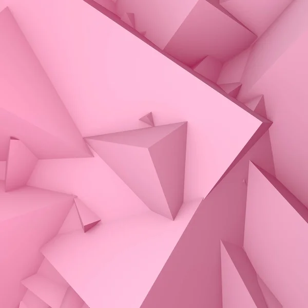 Abstracte achtergrond bestaande uit geometrische vormen. 3D pastel roze driehoeken — Stockfoto