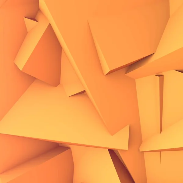 Sfondo astratto costituito da forme geometriche. Triangoli gialli 3d — Foto Stock