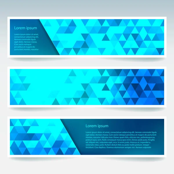 Vektorbanner mit blauen polygonalen abstrakten Dreiecken. abstrakte polygonale Low-Poly-Banner. — Stockvektor