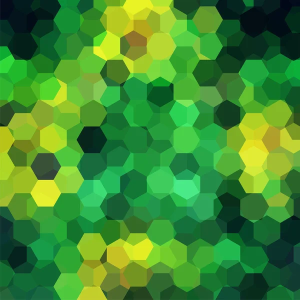 Fundo feito de verde, hexágonos amarelos. Composição quadrada com formas geométricas. Eps 10 — Vetor de Stock
