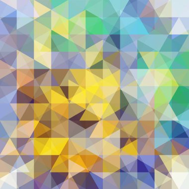 Üçgen oluşan arka plan. İş sunumları veya web şablonu afiş afiş için geometrik tasarım. Vektör çizim. Sarı, yeşil, mavi renklerini.