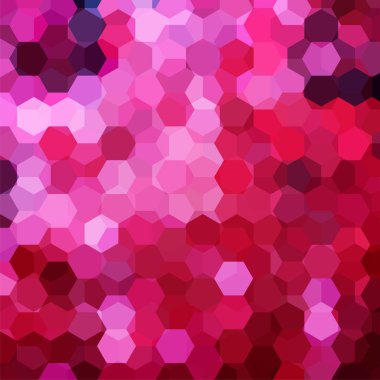 Geometrik desen, pembe, kırmızı tonlarda altıgenler ile vektör arka plan. İllüstrasyon model