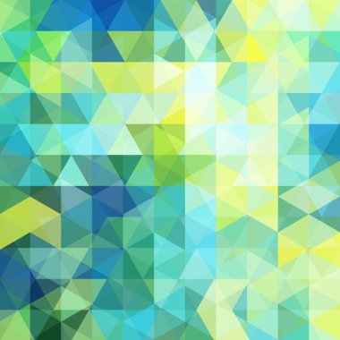 Üçgenler ile soyut yaz vektör arka plan. Renkli geometrik vektör çizim. Yaratıcı tasarım şablonu. Sarı, yeşil, mavi renklerini.