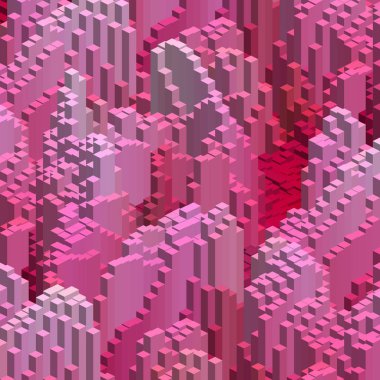 Pembe, kırmızı küpler ile arka plan. Vektör küp kutusu iş kavramları