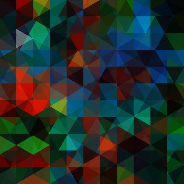 Abstrakter Mosaikhintergrund. Dreieck geometrischer Hintergrund. Designelemente. Vektorillustration. blau, grün, schwarz, rot. — Stockvektor