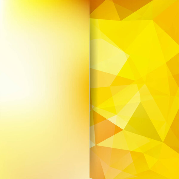 Abstract geometric style yellow background. Blur background with glass. Vector illustration