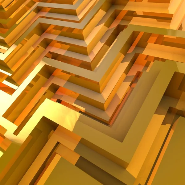 Fondo abstracto de cristal dorado 3d. Patrón en zig zag — Foto de Stock