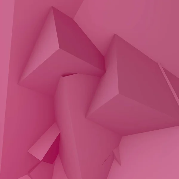 3D pastel geometric abstract background. Pink colors.