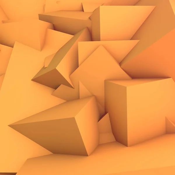Fond abstrait géométrique 3D. Jaune, couleurs orange . — Photo