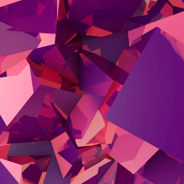 3D geometriska abstrakt bakgrund. Rosa, lila färger. — Stockfoto