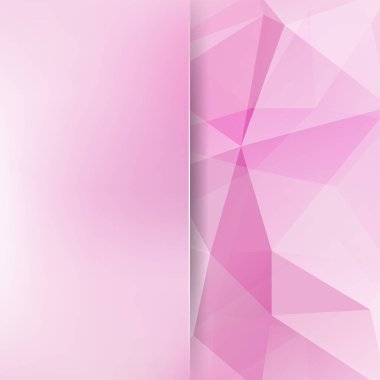 Soyut geometrik tarzı pastel pembe arka plan. Hafif ticari arka plan bulanıklık arka plan cam ile. Vektör çizim.