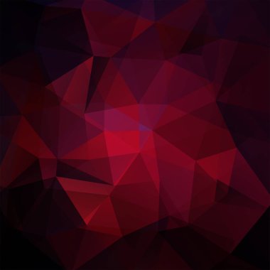 Soyut mozaik arka plan. Üçgen geometrik arka plan. Tasarım öğeleri. Vektör çizim. Siyah, kırmızı, mor renkler