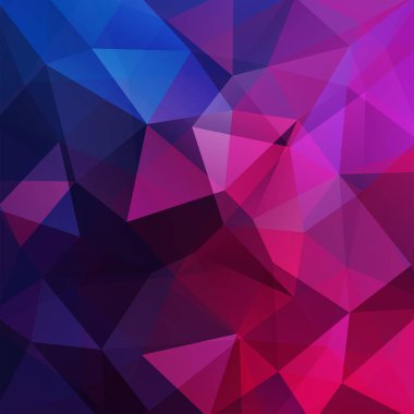 Pembe, mor, mavi üçgen oluşan arka plan. İş sunumları veya web şablonu afiş afiş için geometrik tasarım. Vektör çizim.