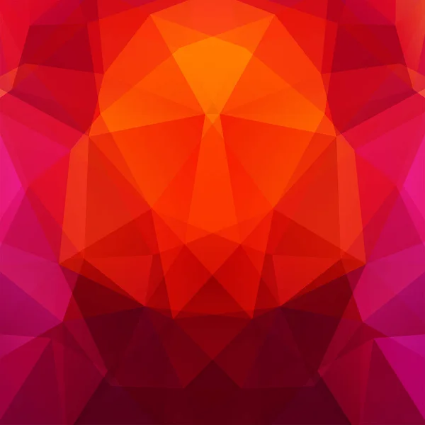 Geometric pattern, polygon triangles vector background in orange, red tones. Illustration pattern. — Stock Vector