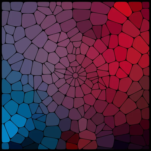 抽象的几何五彩的背景组成的几何元素排列在一个黑色的背景上。矢量图。红色，蓝色颜色 — 图库矢量图片