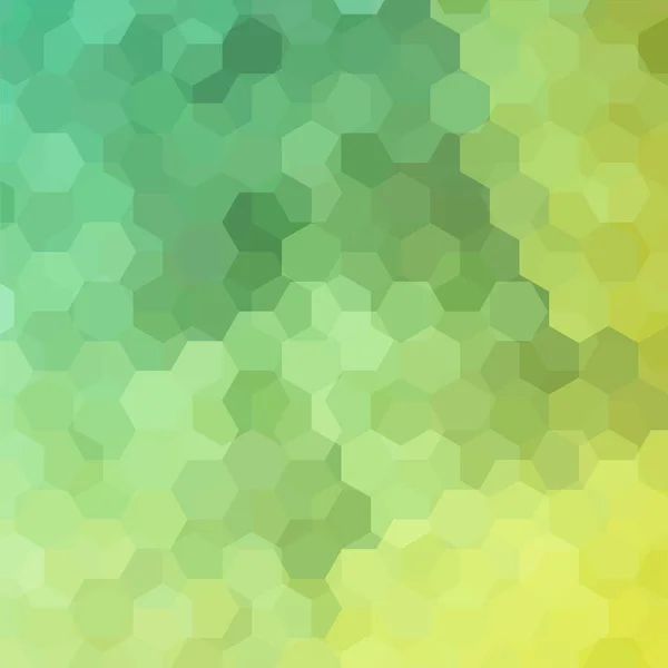 背景的绿色、 黄色的六边形。与几何形状的正方形组成。Eps 10. — 图库矢量图片